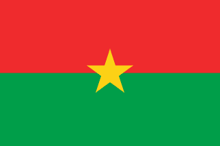 The flag of Burkina Faso features two equal horizontal bands of red and green, with a yellow five-pointed star in the center.