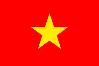 The flag of Vietnam features a large five-pointed yellow star on a red field.